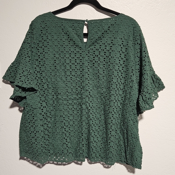 Lane Bryant Green Eyelet Top - Picture 7 of 11